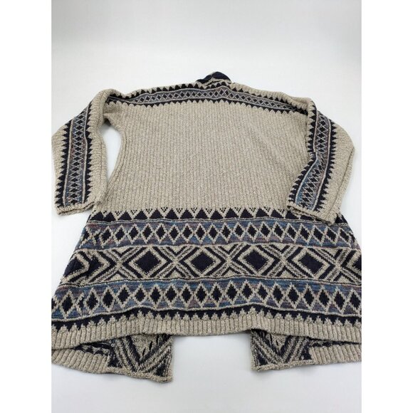 Lucky‎ Brand Cardigan Womens XS/S Oatmeal Southwestern Open Front Knit Sweater - Picture 6 of 8